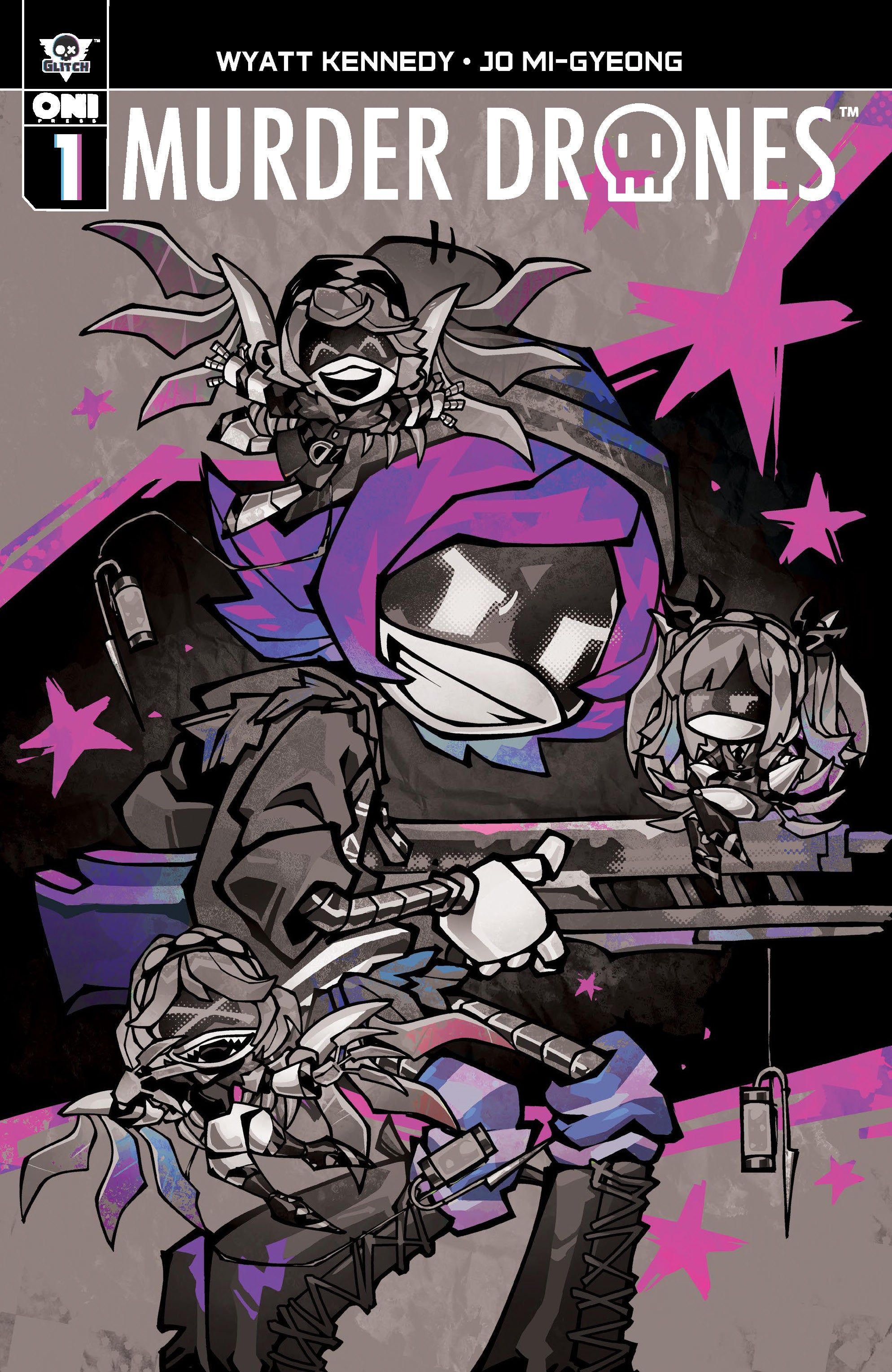 Murder Drones #1 2nd Print MRWEATHERFORD COMICS EXCLUSIVE! KROOKED GLASSES COLOR SPLASH!